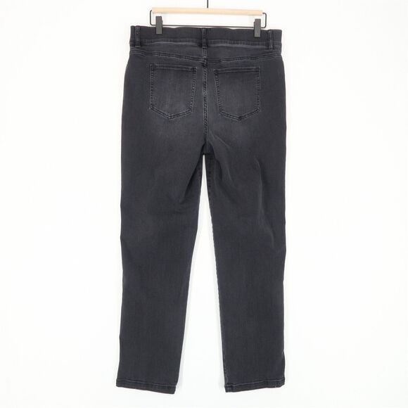 SPANX Straight Leg High Rise Pull-On Jeans in Black Size L - Picture 3 of 9